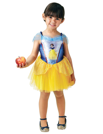 Déguisement Princesse Ballerine Blanche Neige pour fille jaune et bleu