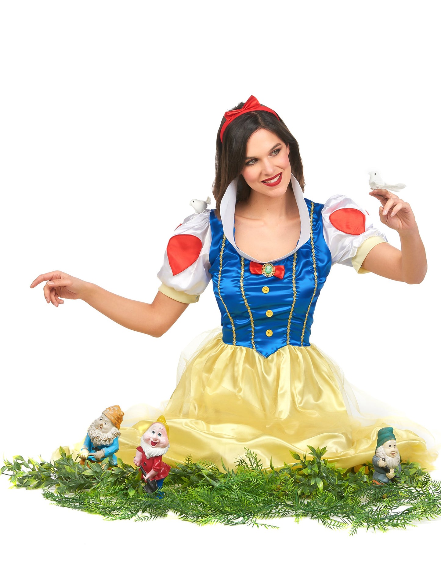 Detailní pohled na hrudník kostýmu princezny ze sněhu pro ženy