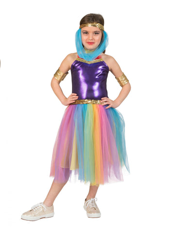 Kunterbunte Wüstenprinzessin Mädchenkostüm für Fasching bunt
