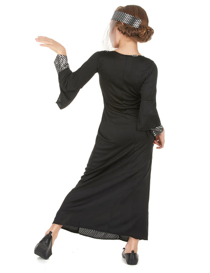 Dívčí kostým černé středověké princezny