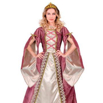 Dámský kostým středověké princezny v růžovo-bílé barvě