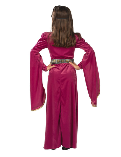 Dívčí kostým středověké princezny z růžového sametu