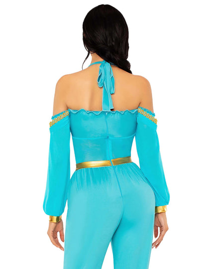 Dámský kostým orientální princezny v modré a zlaté barvě