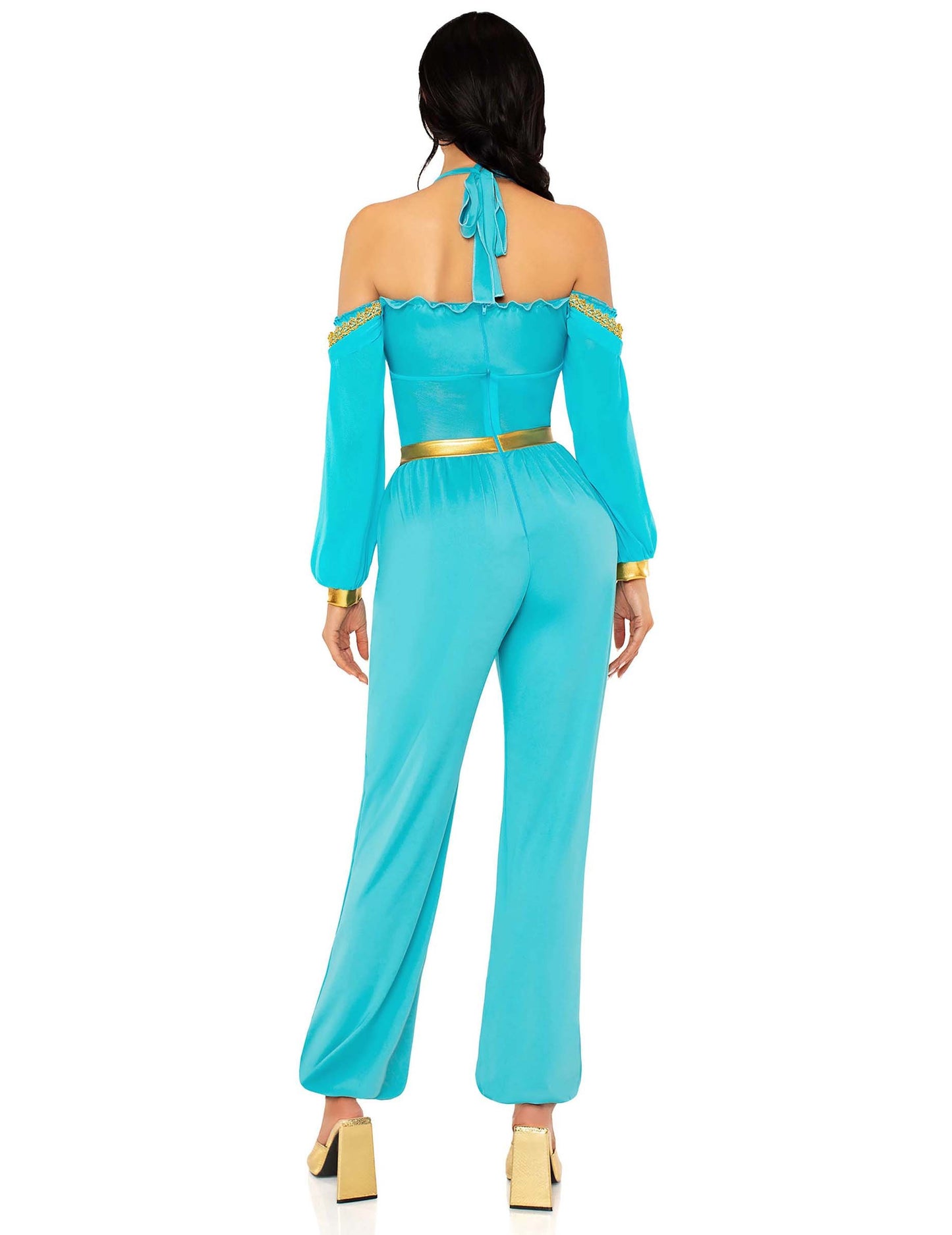 Dámský kostým orientální princezny v modré a zlaté barvě