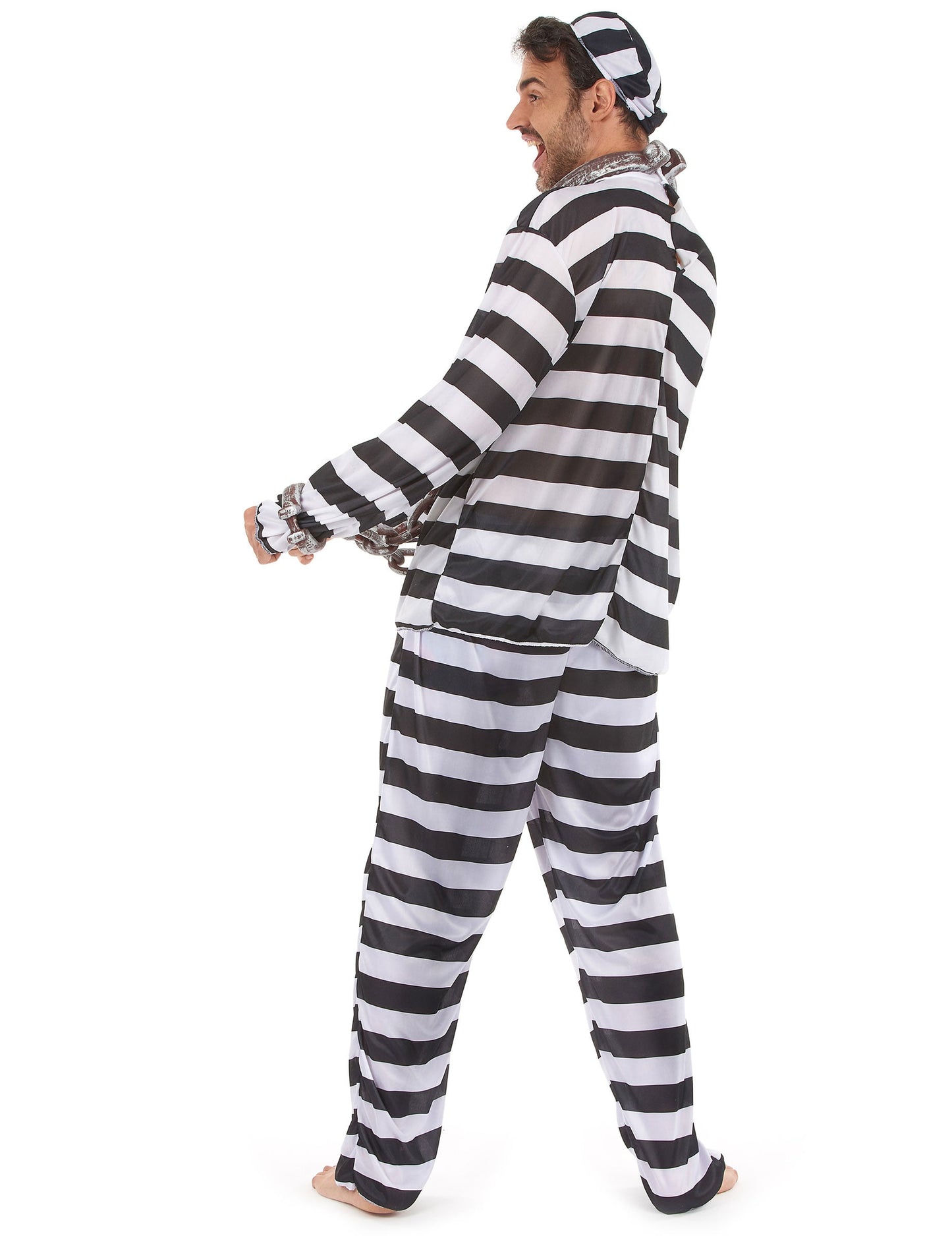 Vue de dos du déguisement de prisonnier pour homme