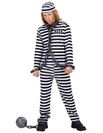 Černobílý vězeňský kostým pro teenagery