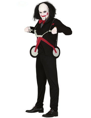 Psychopatische-Puppe Herrenkostüm Serienkiller für Halloween schwarz-lila