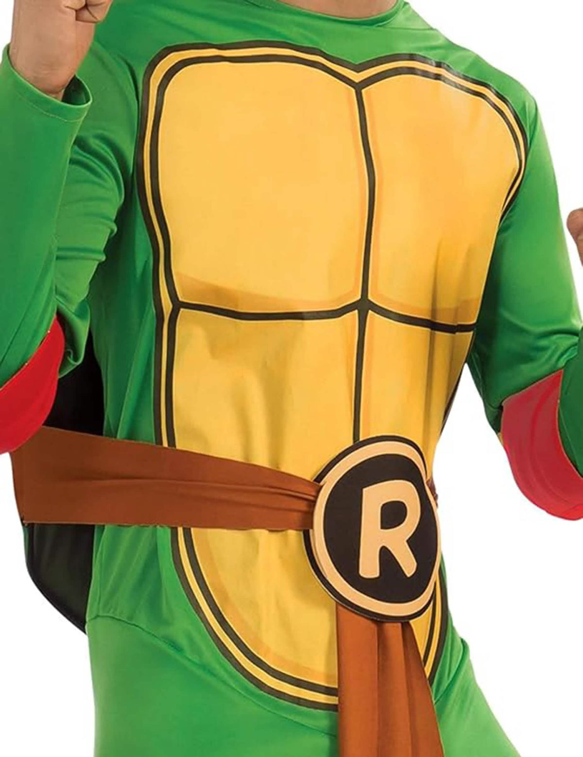 Detail na hrudní části a pásku klasického kostýmu Raphael Ninja želvy