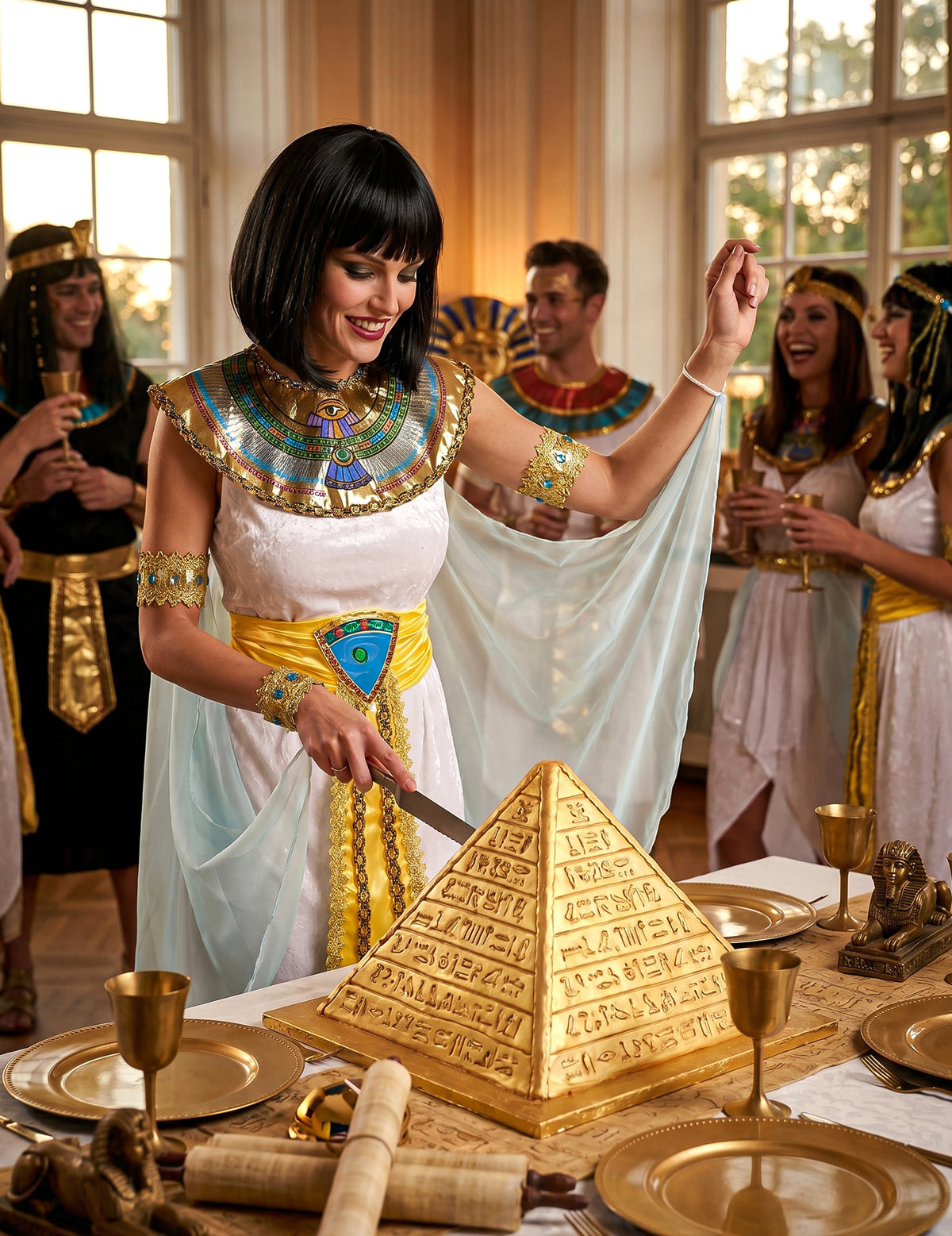 Dámský kostým egyptské královny se závojem
