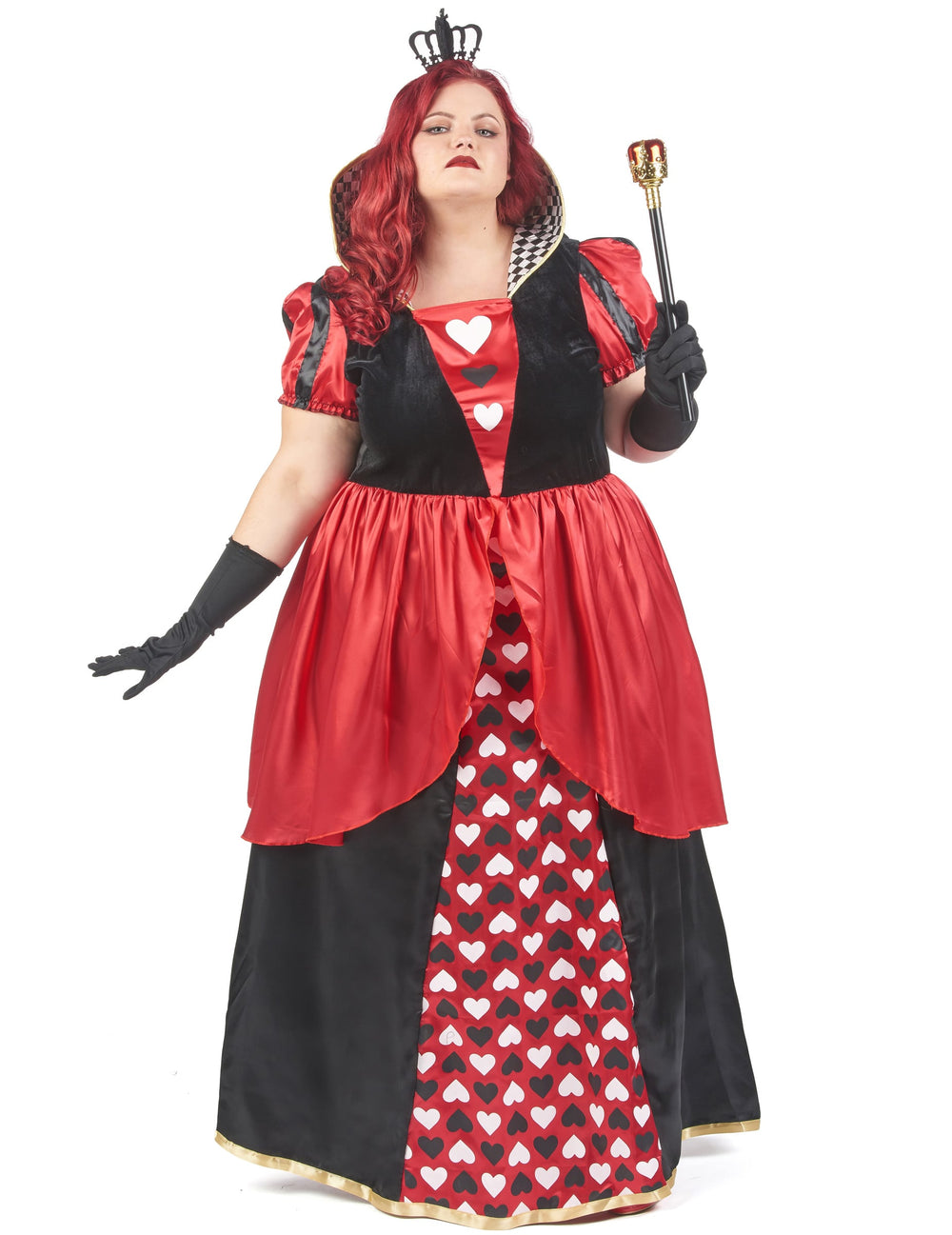 Vue d'ensemble du déguisement reine de coeur longue