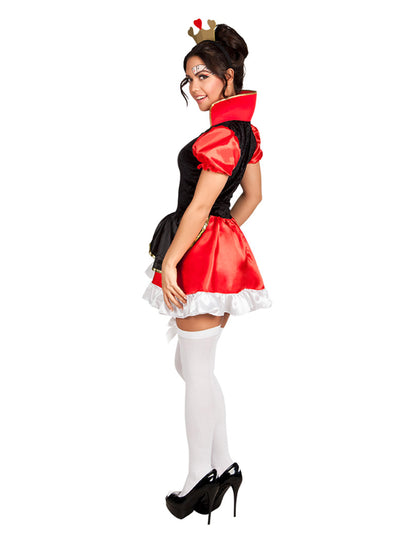 Profilový pohled na sexy kostým královny srdcí pro ženy