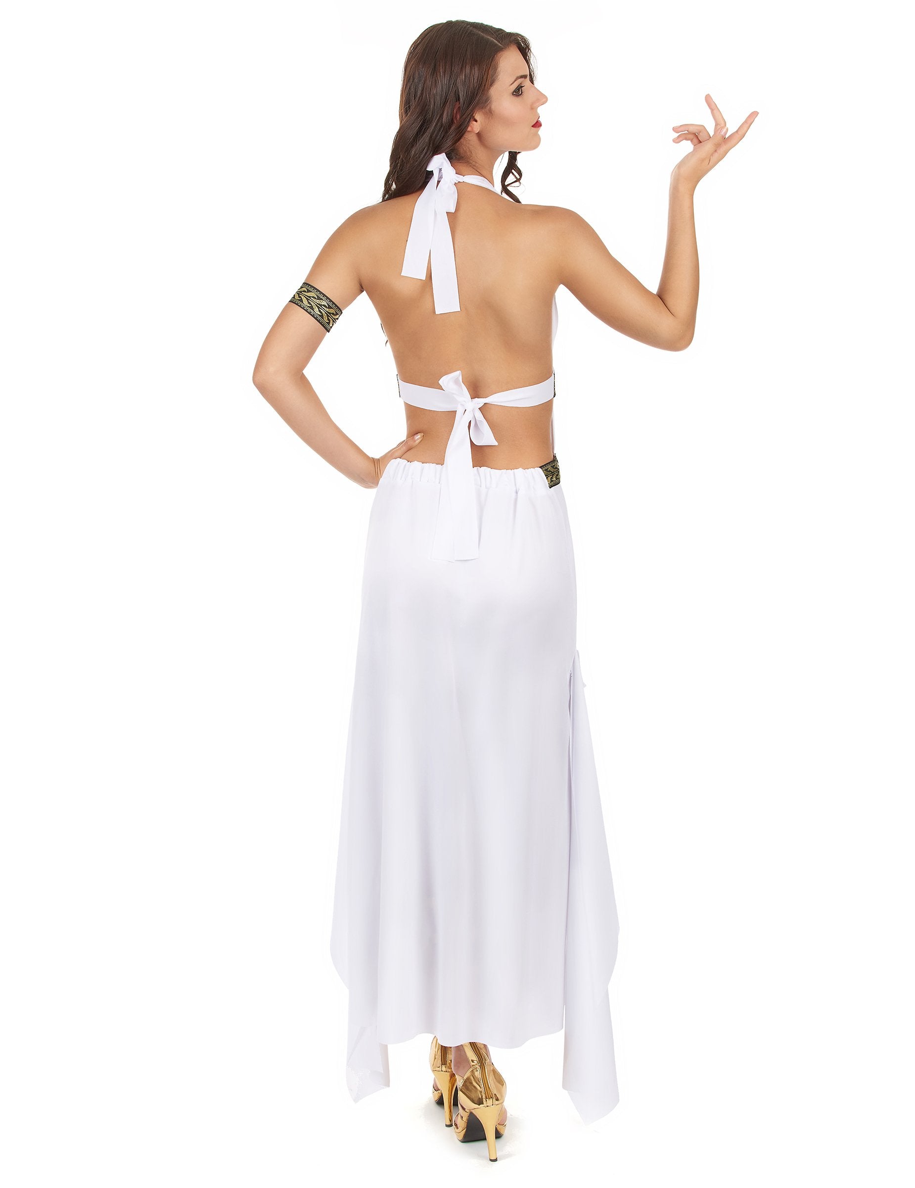 Vue de dos du déguisement Reine Spartiate pour femme