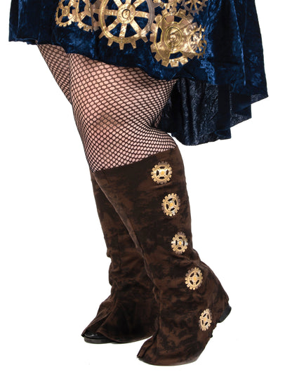 Steampunk-Kostüm Plus Size für Damen beige