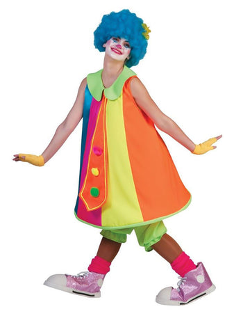Buntes Clownfrau Kostüm für Damen