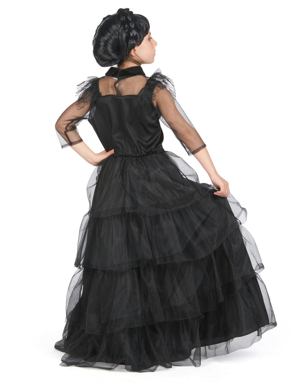 Vue de dos du déguisement robe de bal gothique