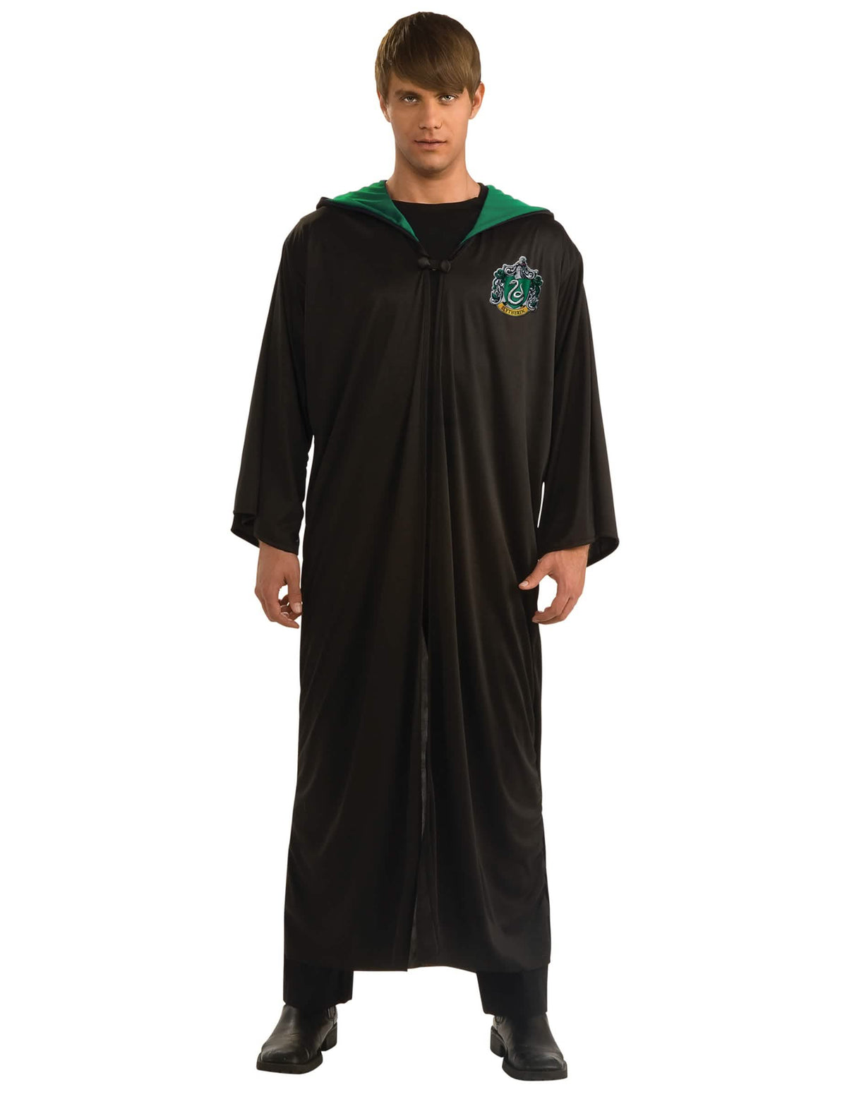 Kostým kouzelnické róby Zmijozelu Harry Potter™ pro dospělý černá a zelená s erbem