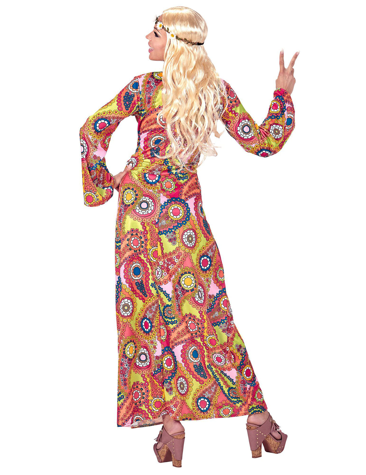 Dámský barevný hippie dlouhý kostým