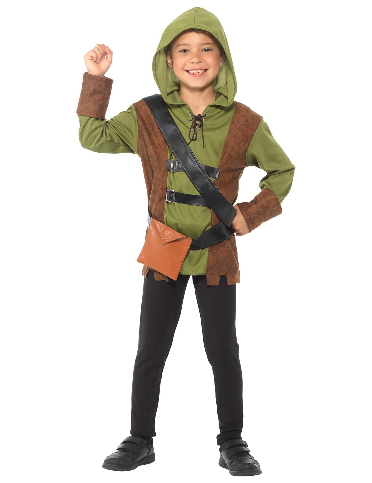 Pohled zepředu s pouzdrem na kostým Robin Hood pro chlapec