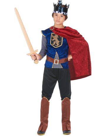 Chlapecký kostým středověkého krále se sametovým efektem
