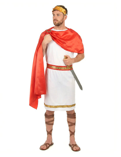Cäsaren-Kostüm für Herren weiss-rot-goldfarben