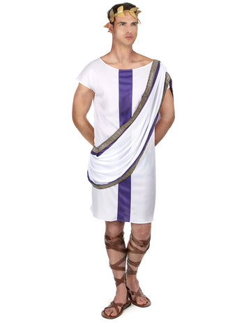 Elegantes Römerkostüm für Herren violett-goldfarben-weiss