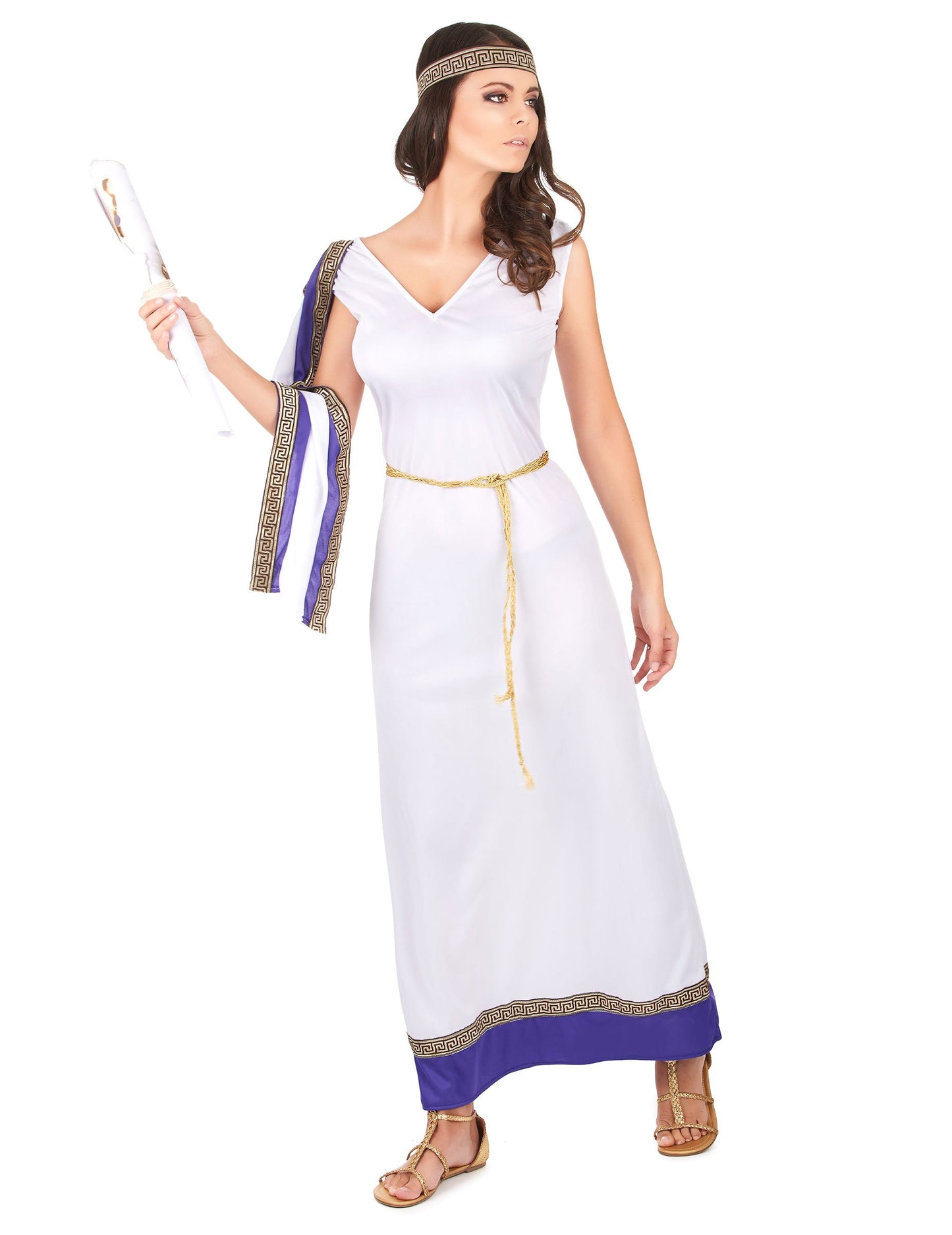 Vue d'ensemble avec bandeau du déguisement romaine longue