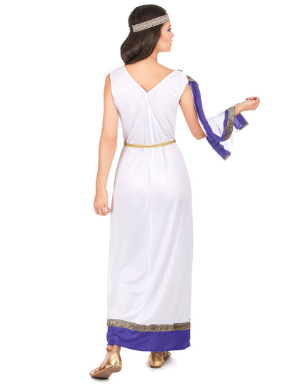 Vue de dos du déguisement Romaine longue pour femme