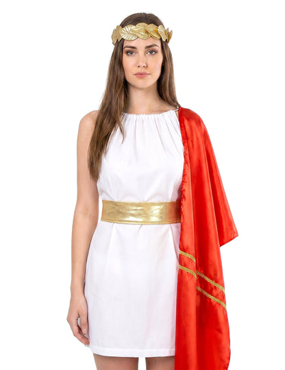 Römerin Kostüm für Damen rot-weiß-gold