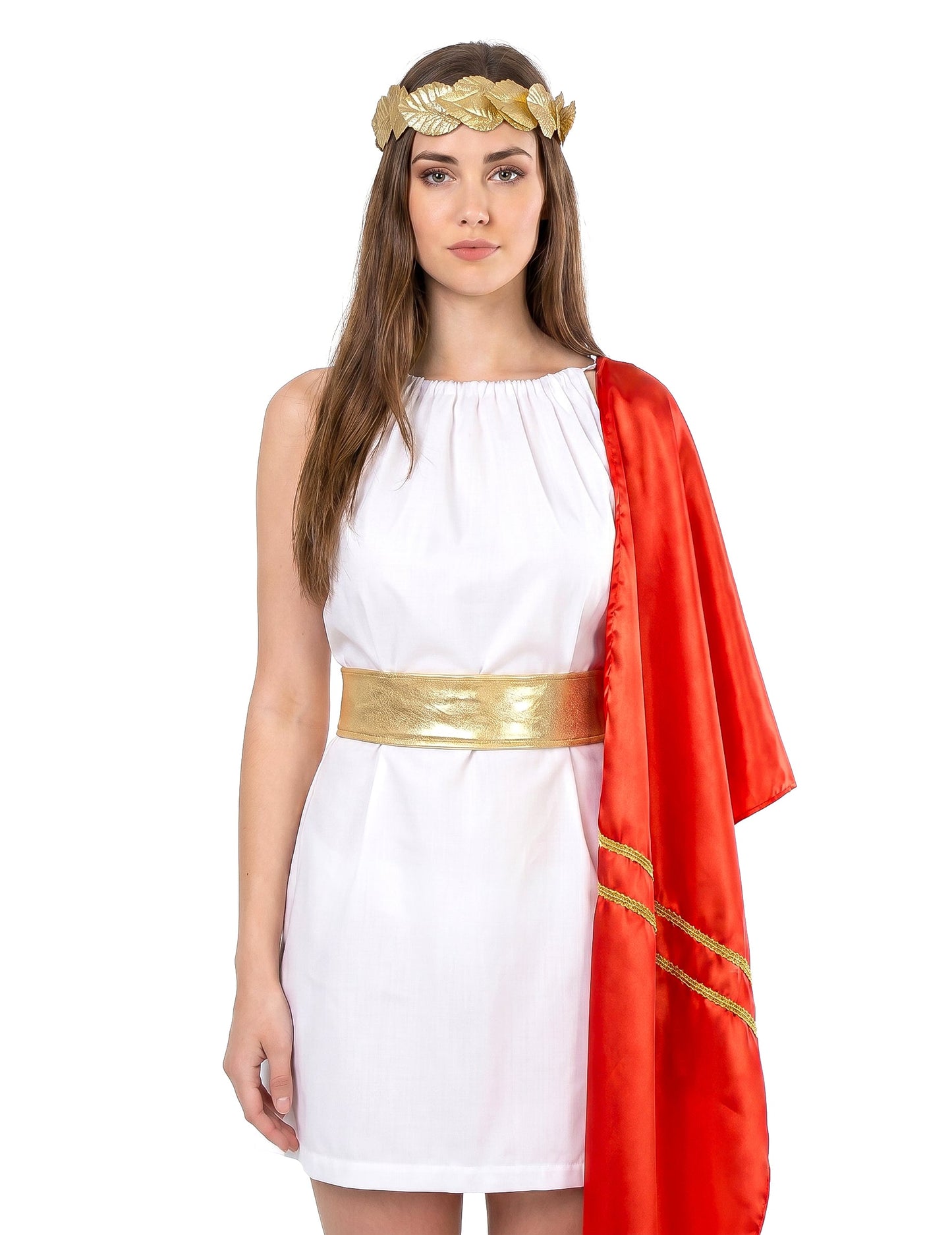 Déguisement romaine rouge et or femme