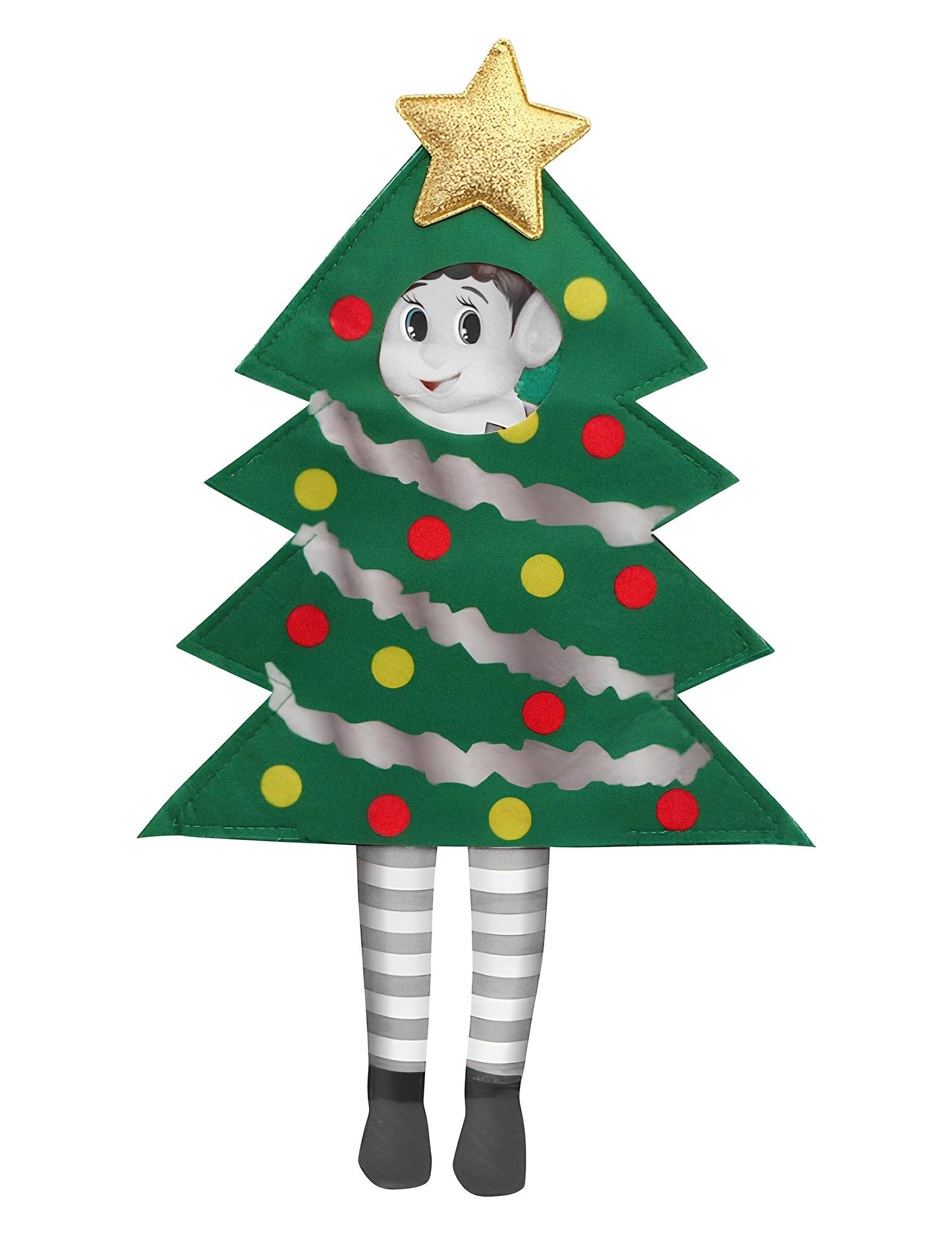 Kostým vánočního stromečku pro zlomyslnou panenku elfa