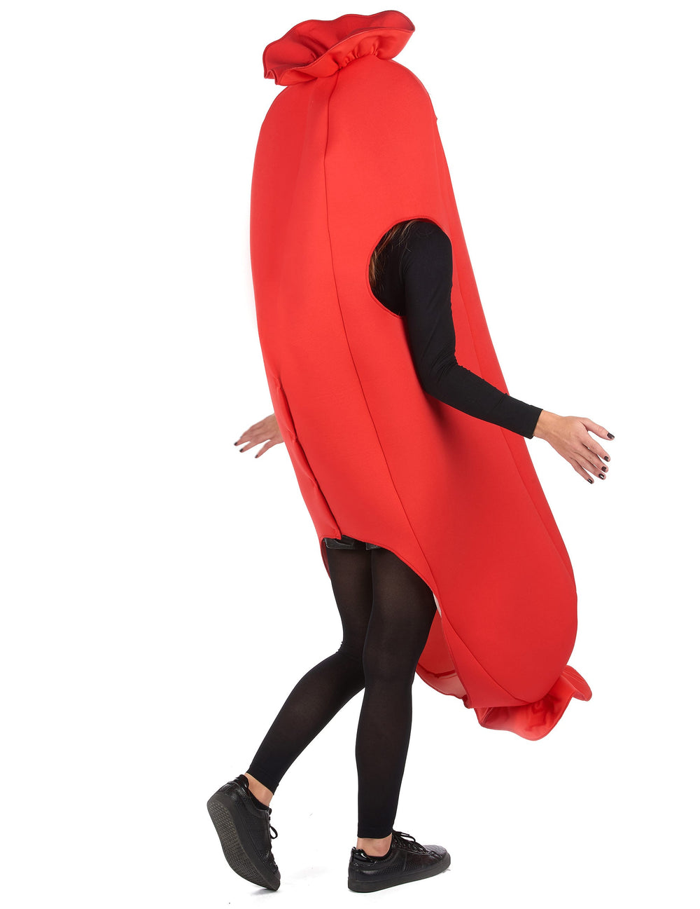 Vue de profil du déguisement saucisse pour adulte