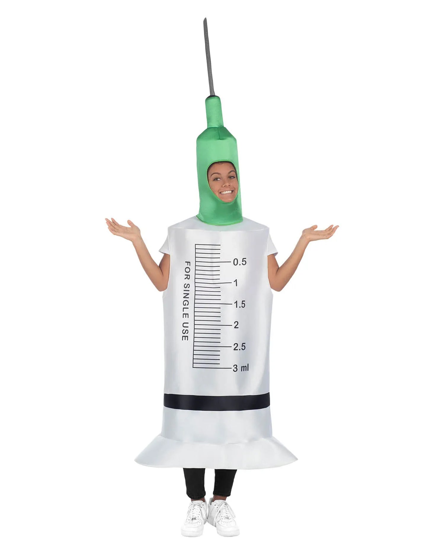 Medizinische Spritze Erwachsenen Kostüm weiß-grün