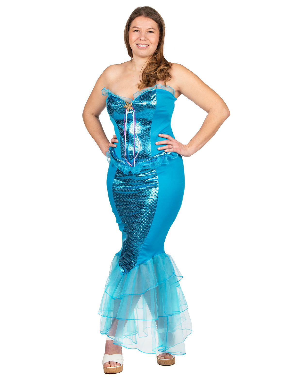 Vue d'ensemble du déguisement de sirène à sequins pour femme