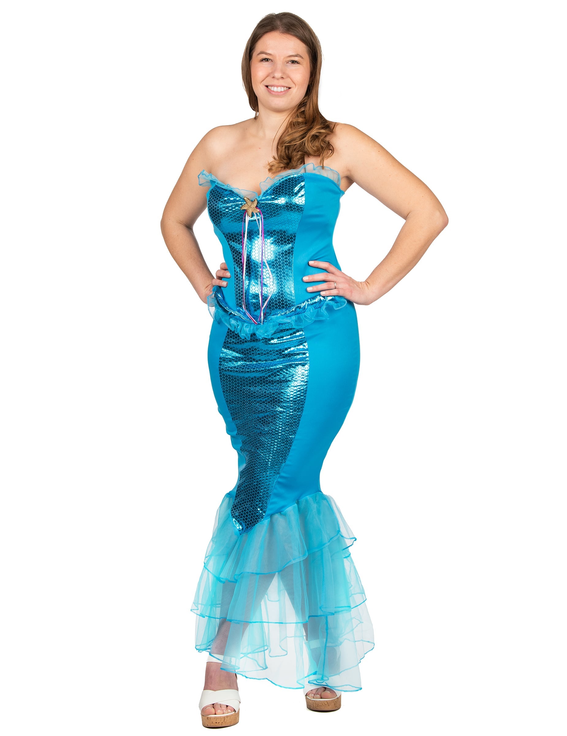 Vue d'ensemble du déguisement de sirène à sequins pour femme