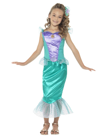 Déguisement de sirène aux écailles pour fille turquoise et violet