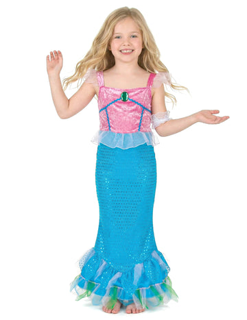 Meerjungfrau Kostüm für Mädchen blau-rosa