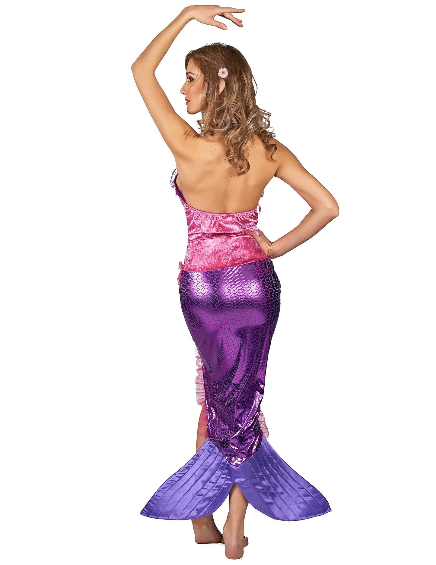 Vue de dos montrant la nageoire du déguisement de sirène