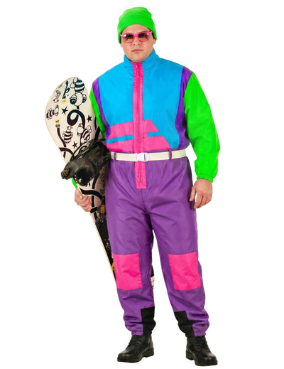 Kostüm fluoreszierender Snowboarder Plus Size Herren