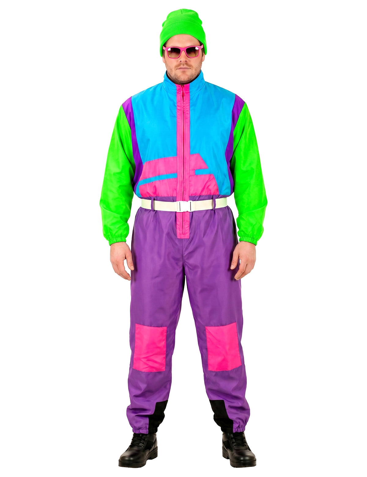 Velký dospělý kostým snowboardisty s fluorescenčním efektem