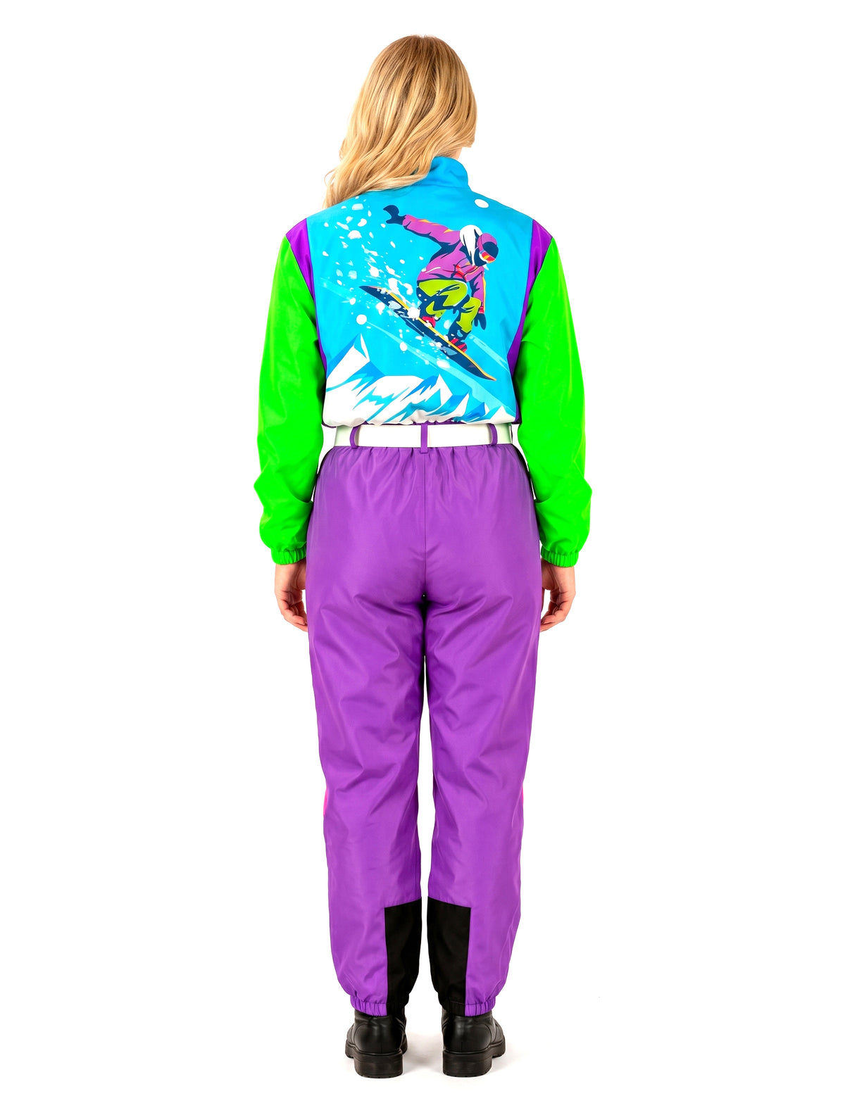 Velký dospělý kostým snowboardisty s fluorescenčním efektem