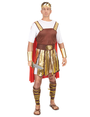 Pánský kostým římského gladiátora s červeným pláštěm