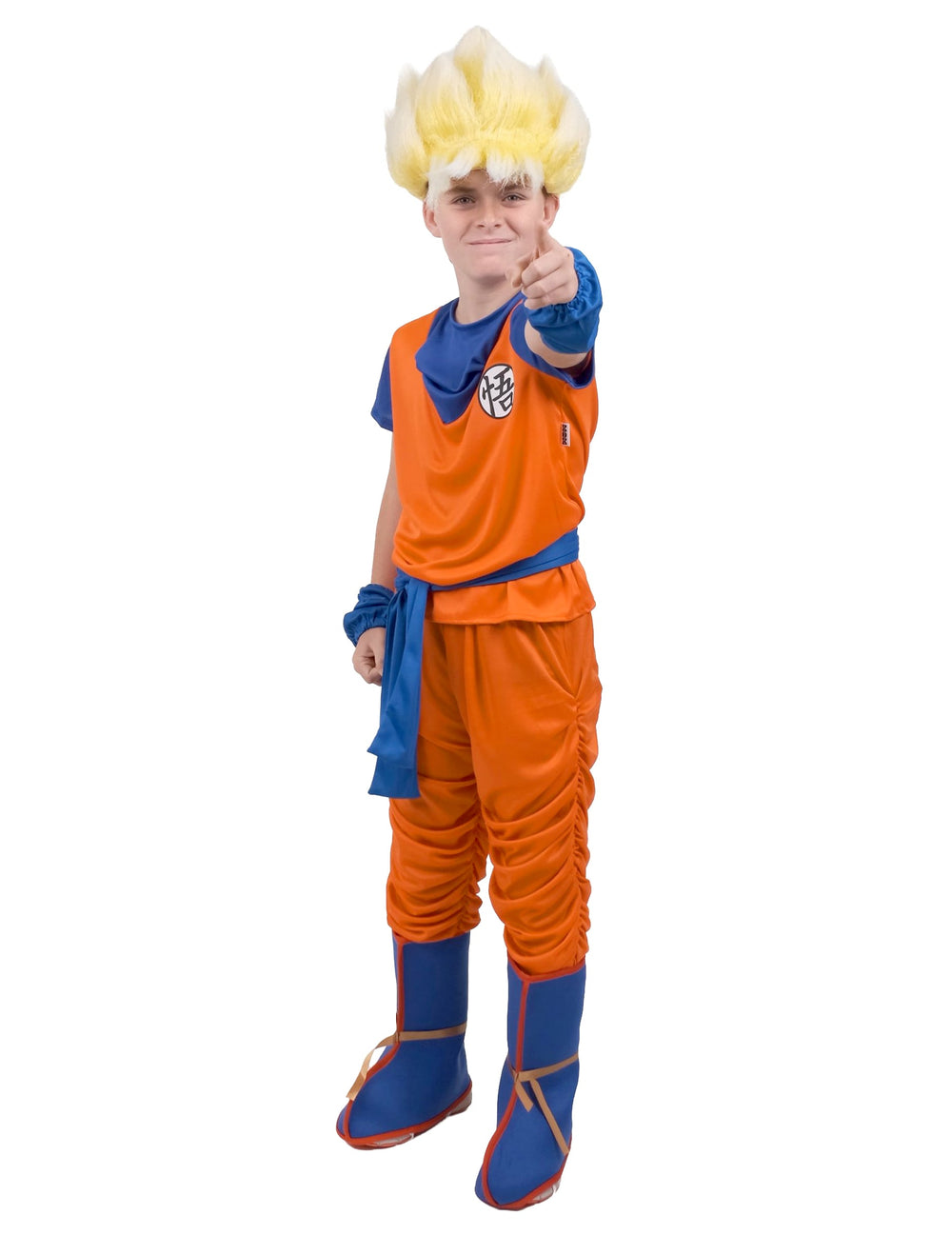 Déguisement Son Goku Dragon Ball Z™ pour enfant orange et bleu avec perruque blonde