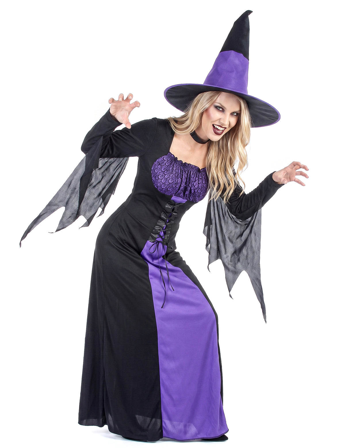 Dámský halloweenský kostým čarodějnice s živůtkem