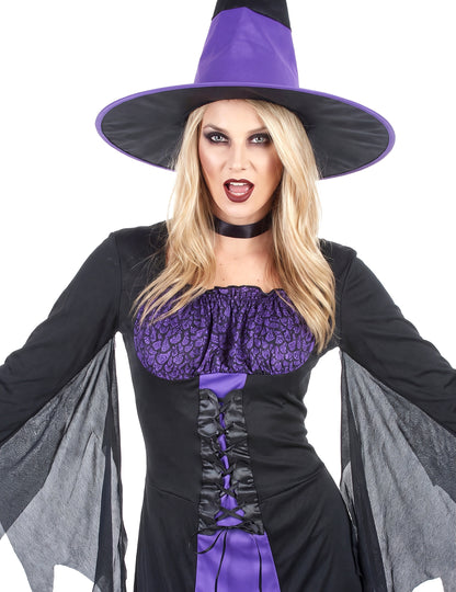 Dámský halloweenský kostým čarodějnice s živůtkem