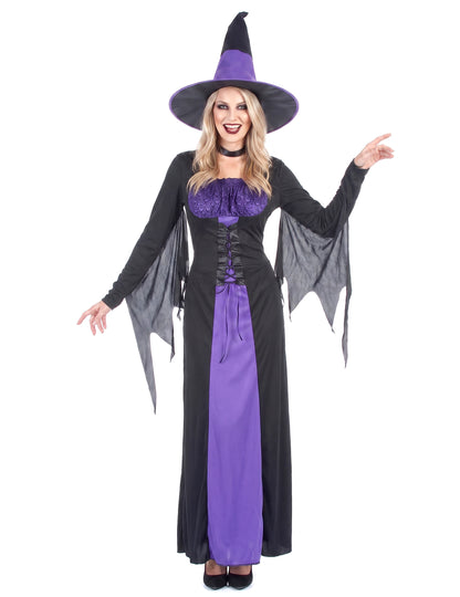 Dámský halloweenský kostým čarodějnice s živůtkem