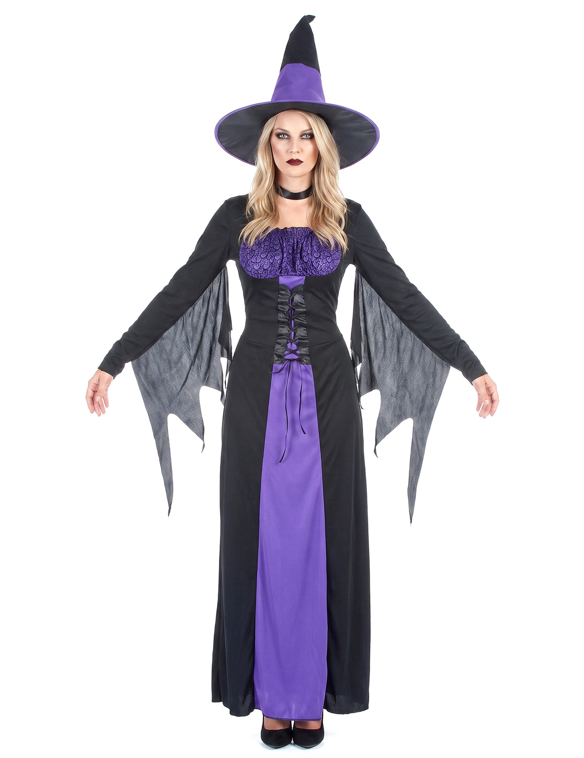 Dámský halloweenský kostým čarodějnice s živůtkem