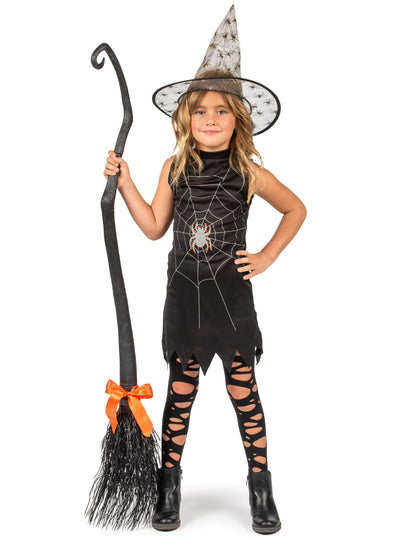 Dívčí kostým čarodějnice s kloboukem