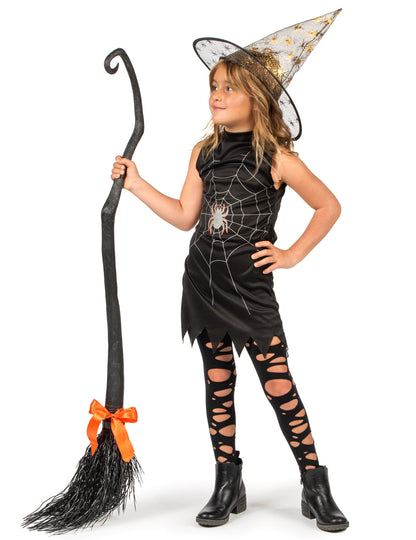 Dívčí kostým čarodějnice s kloboukem