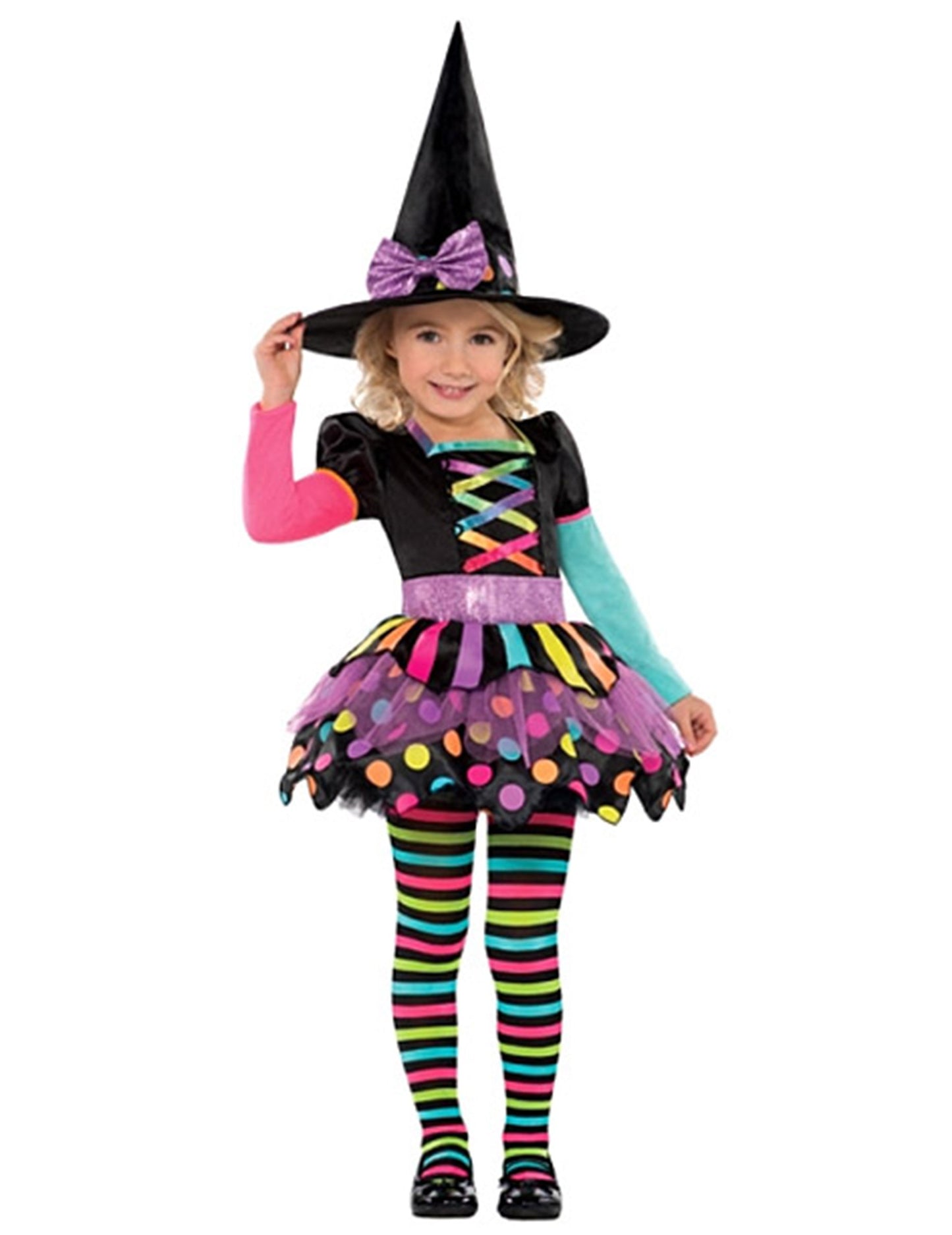 Halloweenská dívka barevná čarodějnice