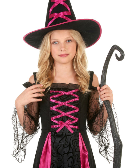 Halloweenský dívčí krajkový kostým čarodějnice